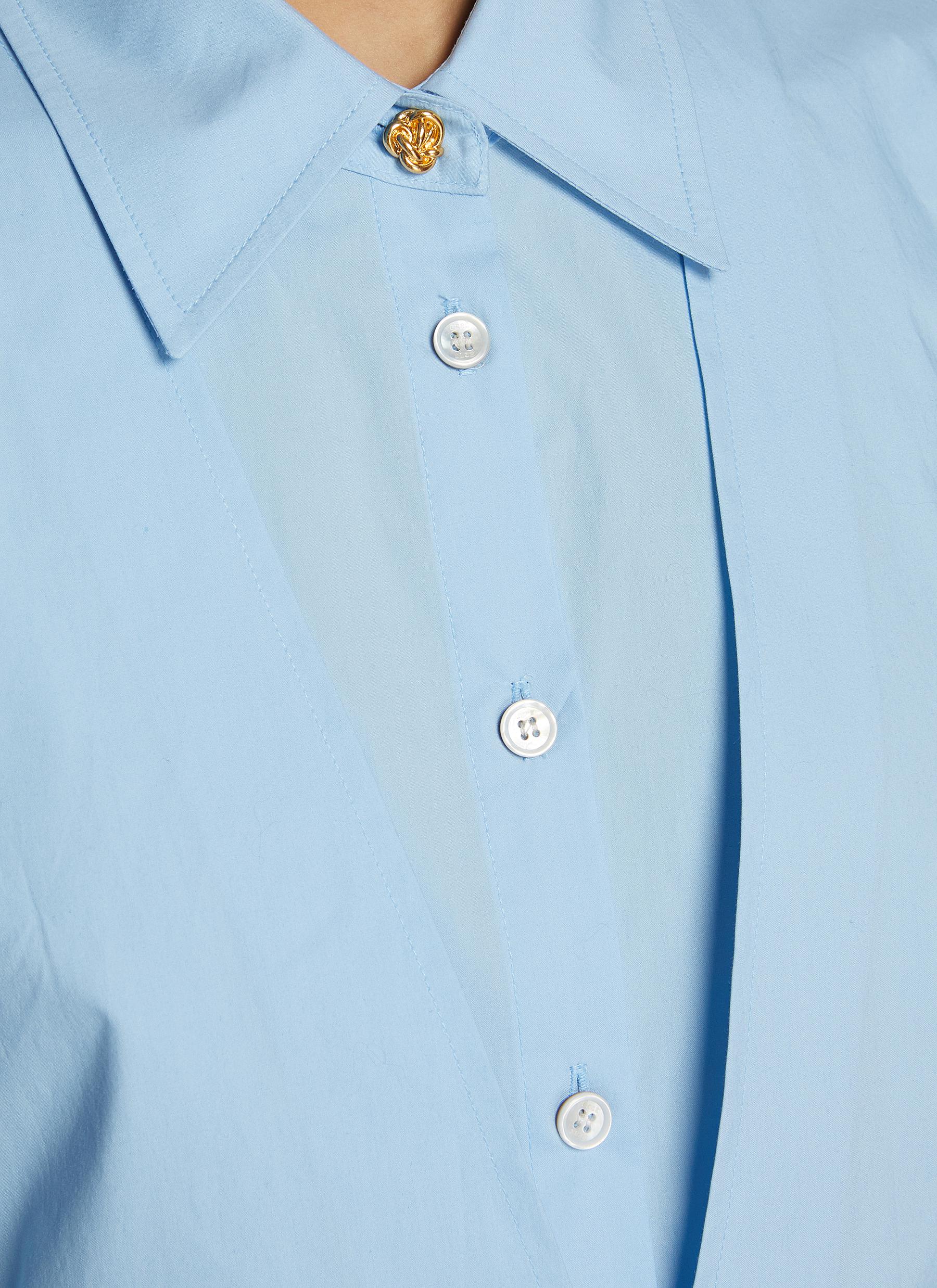 Vest Layered Cotton Shirt - Thumbnail 4