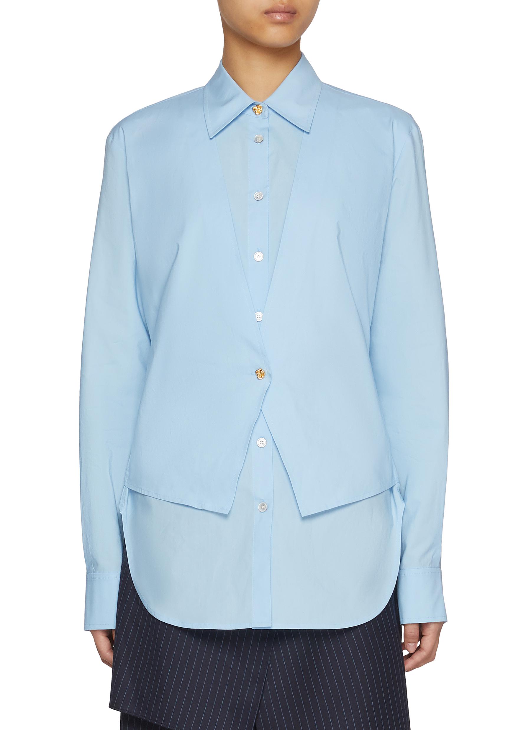 Vest Layered Cotton Shirt - Thumbnail 1