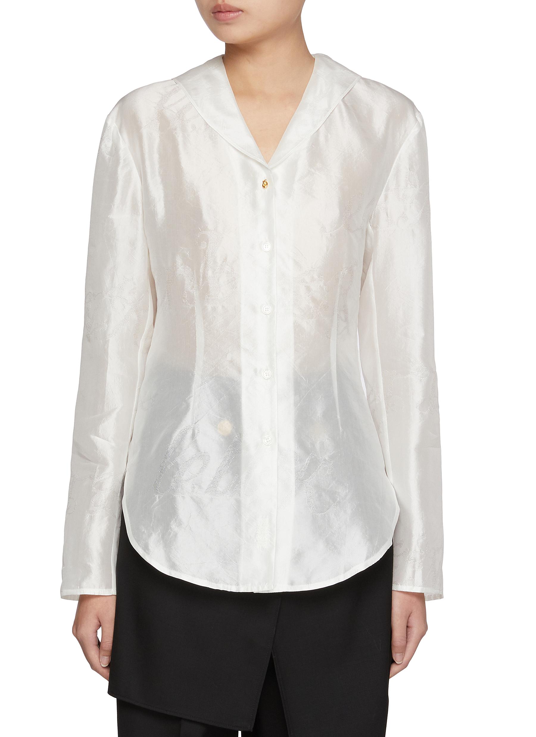 EENK | Sailor Collar Stitch Embellishment Silk Shirt | Women EENK | Sailor Collar Stitch Embellishment Silk Shirt | Women