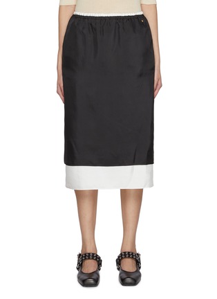 Main View - Click To Enlarge - EENK - Layered Elasticated Waist Midi Skirt