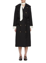 アンヌーク　Ecofur Over Coat 38 EENK | Oversized Scarf Embellishment Layered Trench Coat