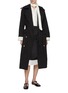 Figure View - Click To Enlarge - EENK - Oversized Scarf Embellishment Layered Trench Coat