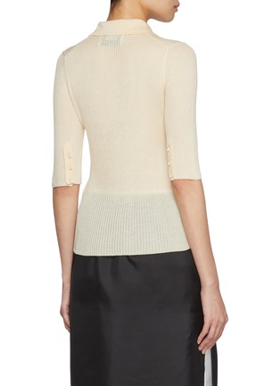 Back View - Click To Enlarge - EENK - Quarter Sleeve Knit Top