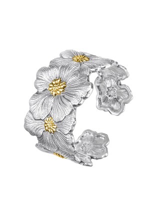 Detail View - Click To Enlarge - BUCCELLATI - Blossoms Vermeil Rhodium-Plated Gold-Plated Sterling Silver Gardenia Bracelet — Size 160