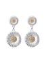 Main View - Click To Enlarge - BUCCELLATI - Blossoms Fancy Brown Diamonds Rhodium-Plated Gold-Plated Sterling Silver Daisy Earrings