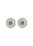 Main View - Click To Enlarge - BUCCELLATI - Blossoms Fancy Brown Diamonds Rhodium-Plated Gold-Plated Sterling Silver Daisy Earrings