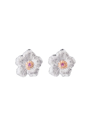 Main View - Click To Enlarge - BUCCELLATI - Blossoms Sapphire Silver Vermeil Stud Earrings