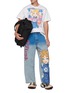 Figure View - Click To Enlarge - DOUBLET - Light Wash Hand-Painted Anime Wide Leg Jeans