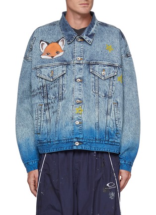 Main View - Click To Enlarge - DOUBLET - Light Wash Anime Print Denim Jacket