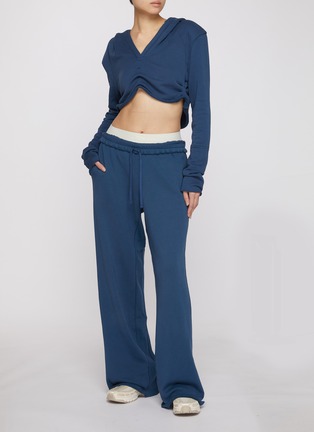 Back View - Click To Enlarge - SKIMS - French Terry Shoulder Pad Cropped Hoodie