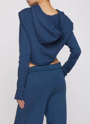 Front View - Click To Enlarge - SKIMS - French Terry Shoulder Pad Cropped Hoodie