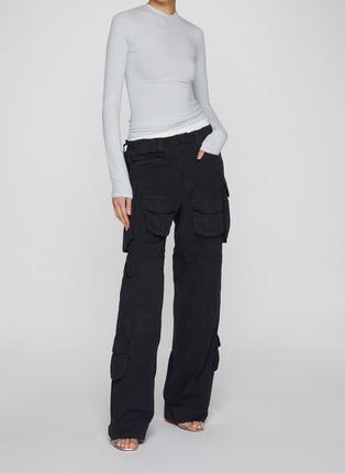 Back View - Click To Enlarge - SKIMS - Cotton Jersey Long Sleeve T-shirt