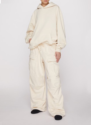 Back View - Click To Enlarge - SKIMS - Boyfriend Fleece Cotton Cargo Sweatpants