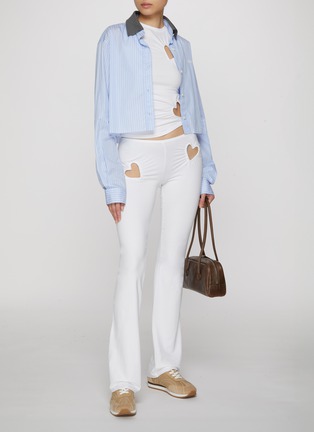 Back View - Click To Enlarge - SKIMS - Cotton Jersey Heart Flare Leggings