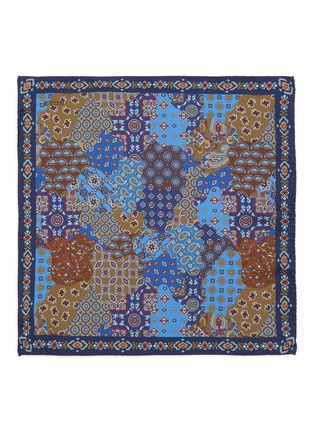 Figure View - Click To Enlarge - ETON  - Patchwork Silk Pocket Square