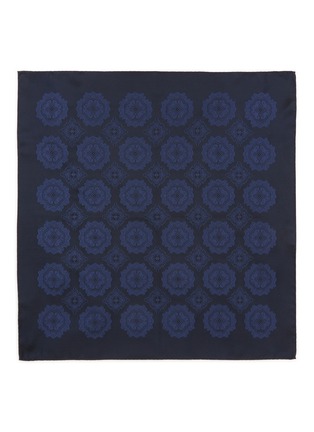 Figure View - Click To Enlarge - ETON  - Medallion Printed Silk Pocket Square