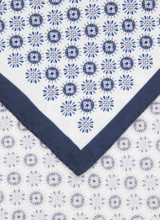 Detail View - Click To Enlarge - ETON  - Geometric Printed Silk Pocket Square