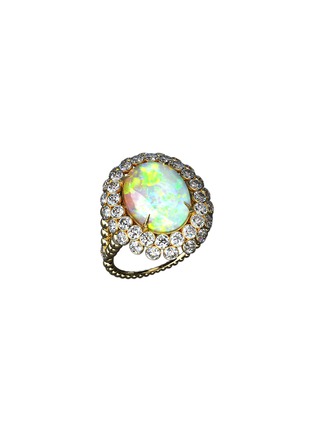 Main View - Click To Enlarge - MING SONG HAUTE JOAILLERIE - Lotus Opal Diamond 14K Gold Ring — HK 13