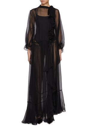 Main View - Click To Enlarge - SHARON WAUCHOB - Sevi Ruffle Silk Dress