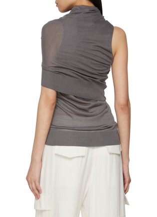Back View - Click To Enlarge - SHARON WAUCHOB - Rachel Asymmetrical Draped Silk Knit Top
