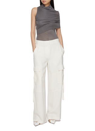 Figure View - Click To Enlarge - SHARON WAUCHOB - Rachel Asymmetrical Draped Silk Knit Top