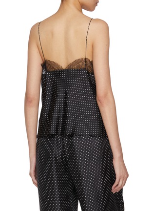 Back View - Click To Enlarge - SHARON WAUCHOB - Capucines Polka Dot Lace Trim Silk Camisole