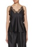 Main View - Click To Enlarge - SHARON WAUCHOB - Capucines Polka Dot Lace Trim Silk Camisole