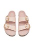 Figure View - Click To Enlarge - BIRKENSTOCK - Arizona Big Buckle High Shine Leather Sandals