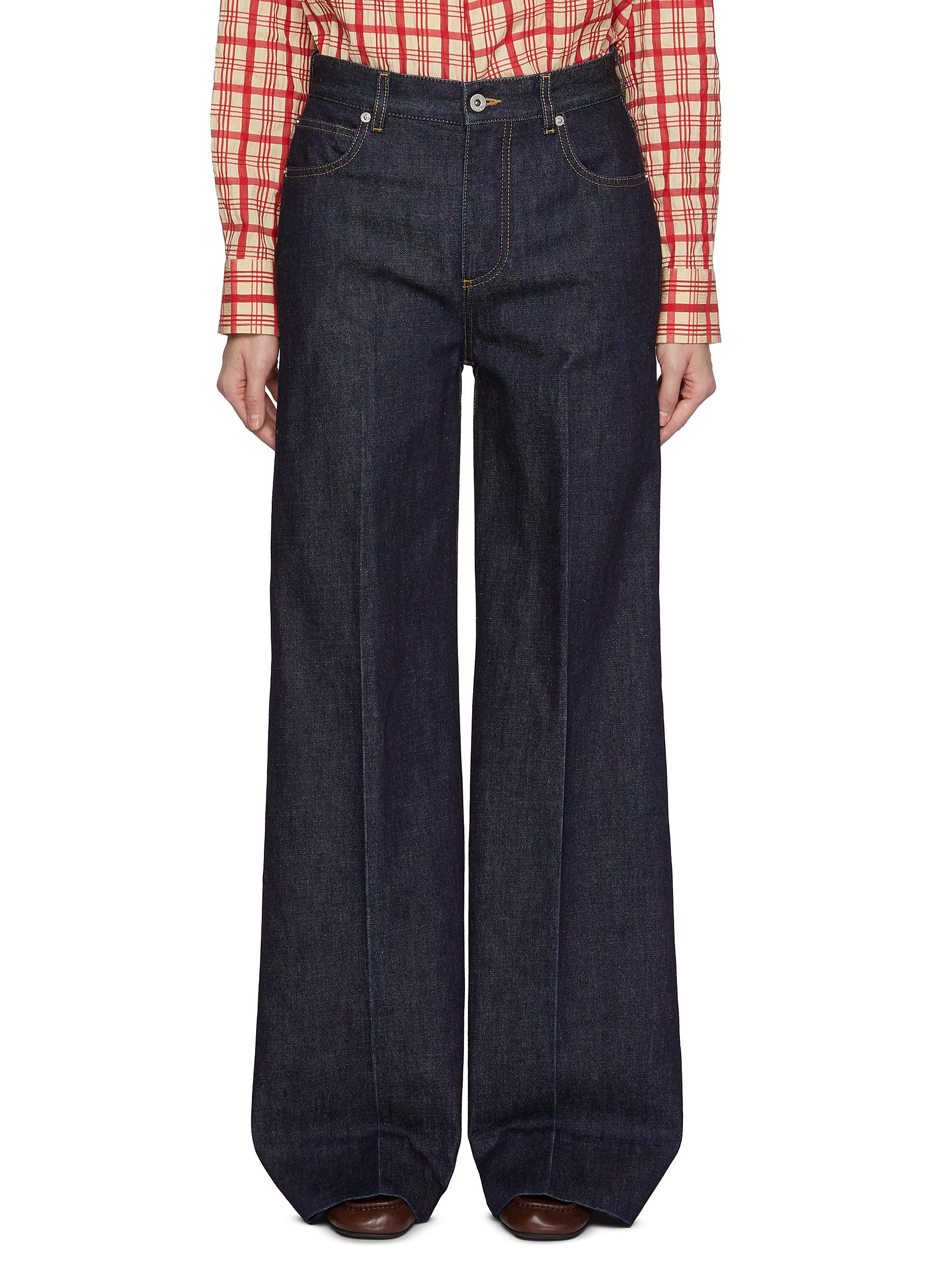BOTTEGA VENETA | Intrecciato Patch Wide Leg Palazzo Jeans