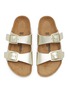 Figure View - Click To Enlarge - BIRKENSTOCK - Arizona Metallic Leather Kids' Sandals