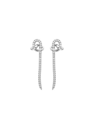 Main View - Click To Enlarge - YICI ZHAO ART & JEWELS - Y Knot Diamond Platinum Drop Earrings