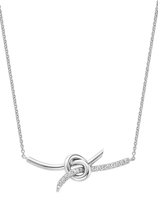 Main View - Click To Enlarge - YICI ZHAO ART & JEWELS - Y Knot Diamond Platinum Pendant Necklace