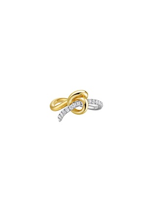 Main View - Click To Enlarge - YICI ZHAO ART & JEWELS - Y Knot Diamond 18K Gold Platinum Ring — HK 13