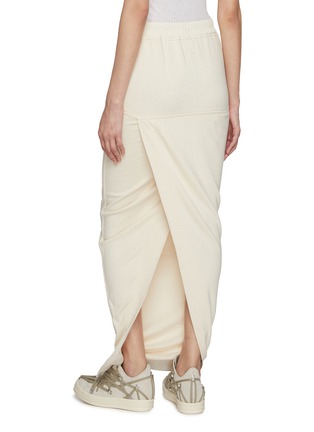 Back View - Click To Enlarge - RICK OWENS DRKSHDW - Pillar Drawstring Wrapped Back Cotton Skirt