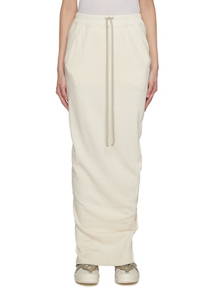 Main View - Click To Enlarge - RICK OWENS DRKSHDW - Pillar Drawstring Wrapped Back Cotton Skirt