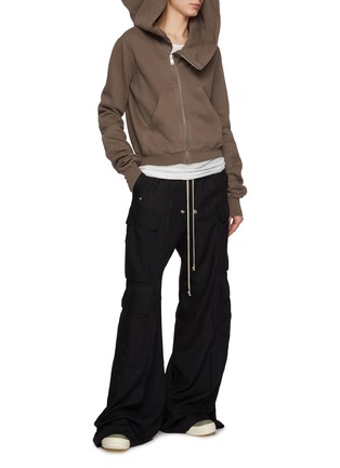 Figure View - Click To Enlarge - RICK OWENS DRKSHDW - Asymmetrical Cotton Mountain Hoodie