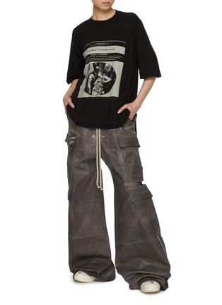 Figure View - Click To Enlarge - RICK OWENS DRKSHDW - Belas Double Cargo Crispy Cotton Blend Wide Leg Pants