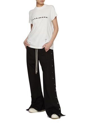 Figure View - Click To Enlarge - RICK OWENS DRKSHDW - Small Level Slogan Print Cotton T-Shirt