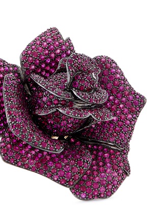 Detail View - Click To Enlarge - LYDIA COURTEILLE - Diamond ruby 18k white gold floral ring