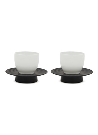 Main View - Click To Enlarge - SHANG XIA - Porcelain Cup and Inkstone Saucer — Set of 2