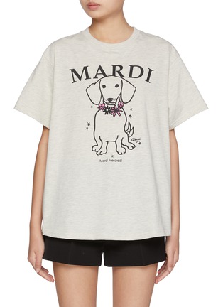 Main View - Click To Enlarge - MARDI MERCREDI - Swing The Tail Ddanji Flower Necklace Cotton T-Shirt