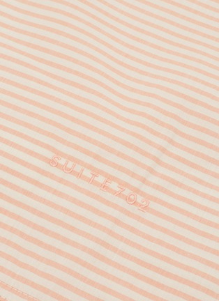 Detail View - Click To Enlarge - SUITE702 - Woven Stripe King Size Duvet Cover — Peach/Ecru