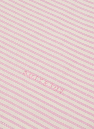 Detail View - Click To Enlarge - SUITE702 - Woven Stripe King Size Duvet Cover — Pink/Ecru