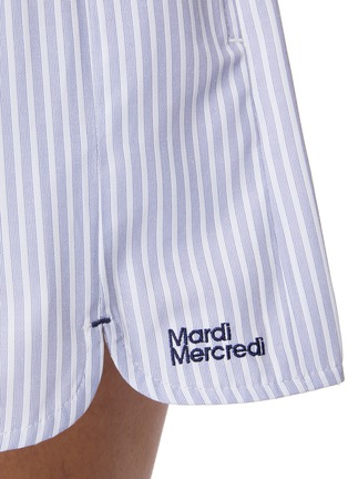  - MARDI MERCREDI - Embroidered Logo Striped Shorts