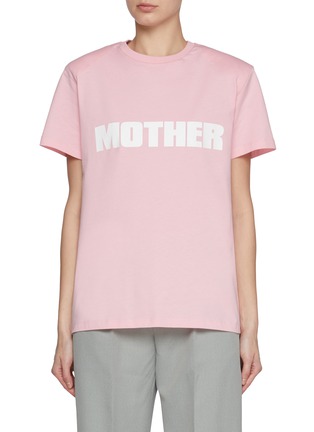 Main View - Click To Enlarge - BETTTER - Mother Padded Shoulder Cotton T-shirt