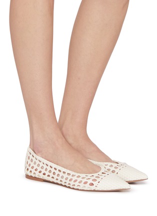 Figure View - Click To Enlarge - PEDDER RED - Jace Woven Leather Mary Jane Flats