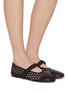 Figure View - Click To Enlarge - PEDDER RED - Blake Woven Leather Mary Jane Flats