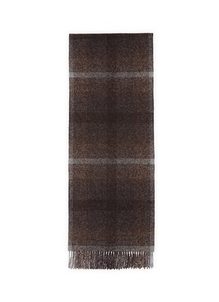 Main View - Click To Enlarge - JOHNSTONS OF ELGIN - Blurred Check Cashmere Silk Scarf