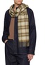 Figure View - Click To Enlarge - JOHNSTONS OF ELGIN - Shadow Check Cashmere Scarf