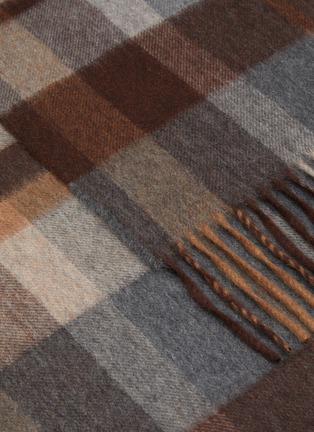 Detail View - Click To Enlarge - JOHNSTONS OF ELGIN - Offset Check Wool Scarf